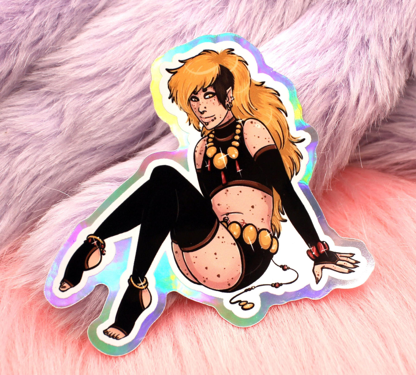 Taowren Sitting Holographic Sticker (7cm) - The Nightingale Dragon Series