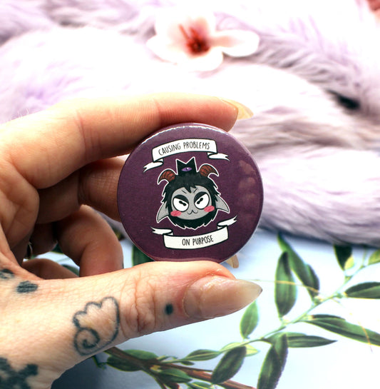 Cult of the Lamb Causing Problems On Purpose Goat Circular Badge (38mm)