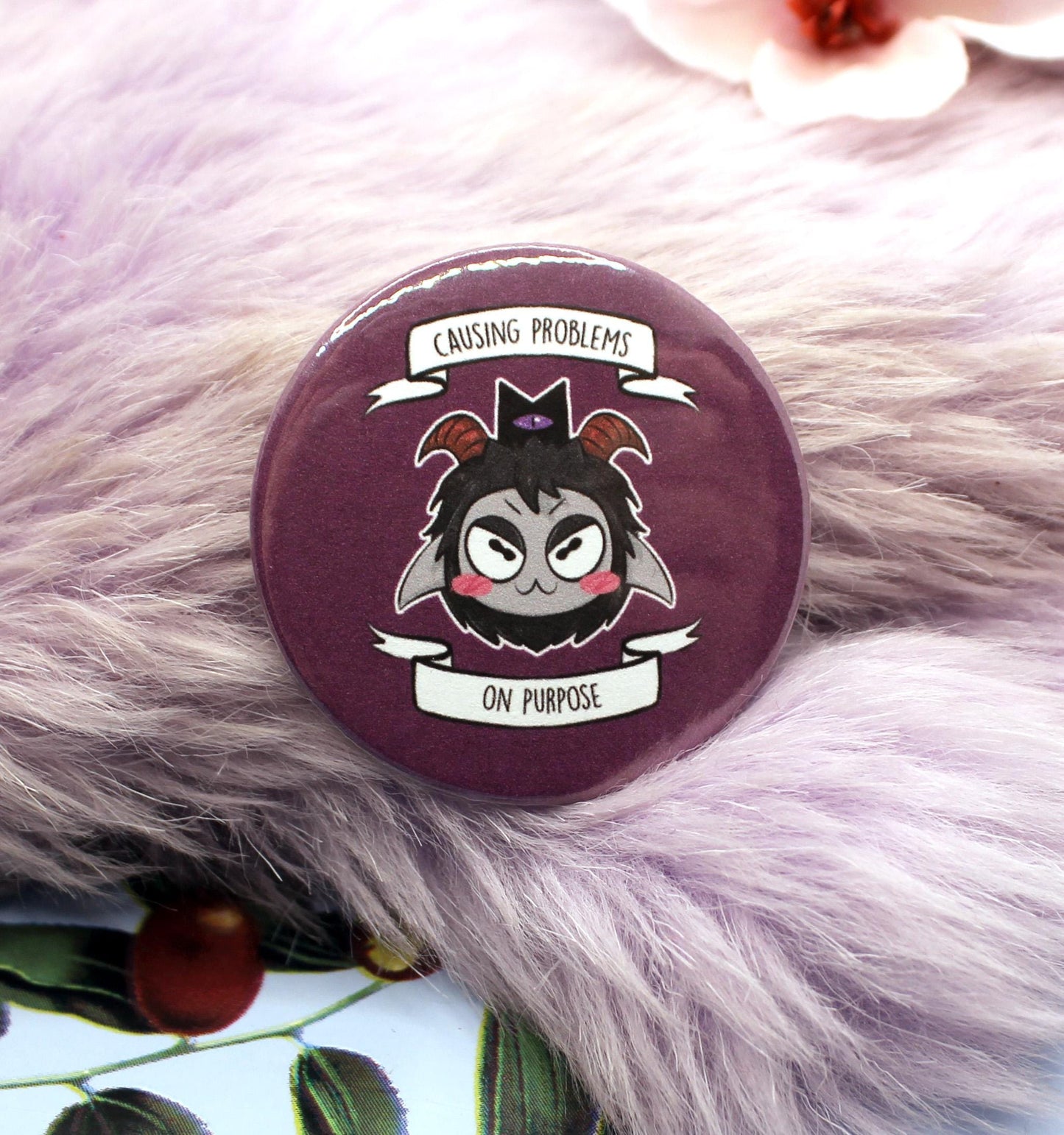 Cult of the Lamb Causing Problems On Purpose Goat Circular Badge (38mm)