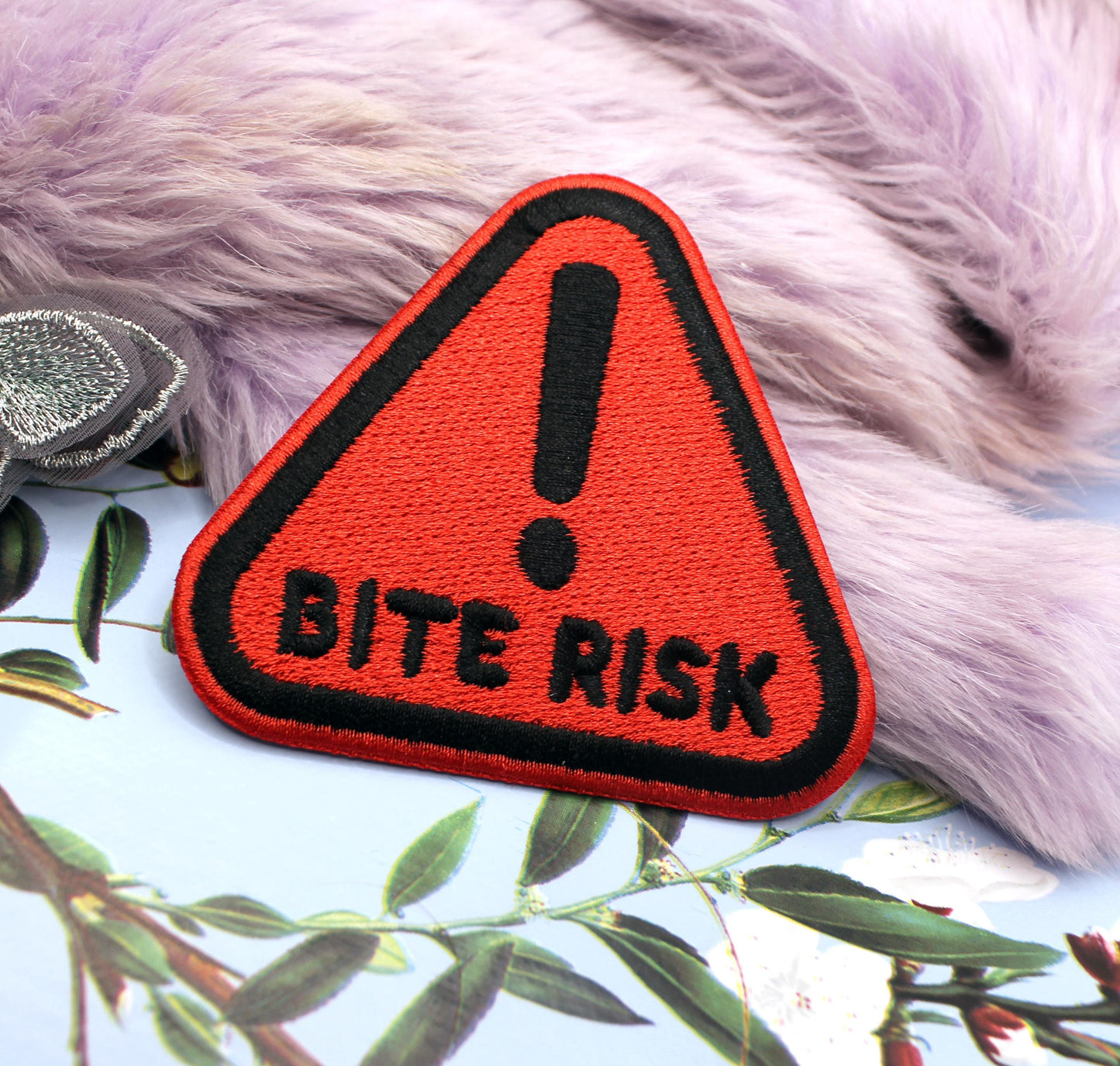 Red Bite Risk Warning Triangle Patch (80mm)