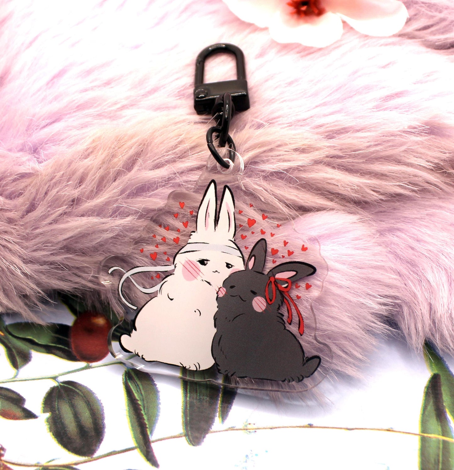 Wangxian Rabbit Pair 2inch Acrylic Charm - Mo Dao Zu Shi The Untamed Wei Wuxian Lan Wangji MXTX Danmei Fan Art