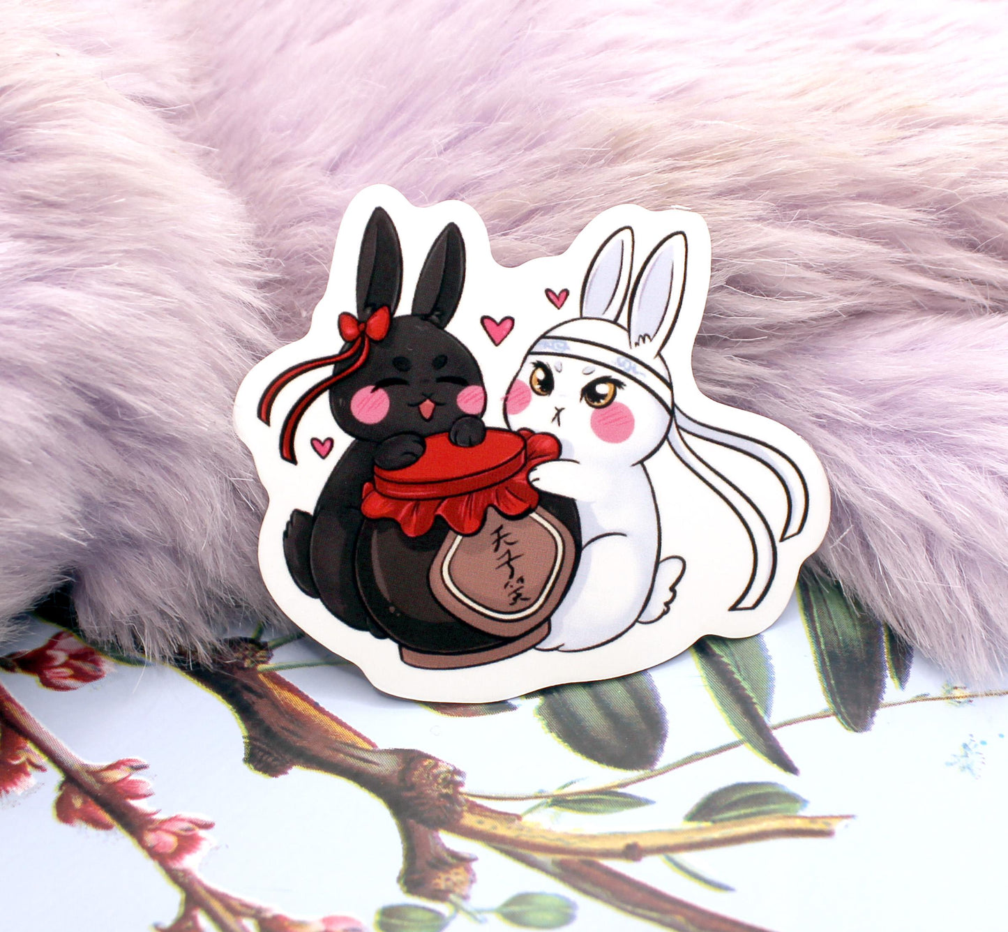 Wangxian Emperor's Smile Bunnies Sticker (70mm)- Mo Dao Zu Shi MXTX The Untamed Danmei Fan Art