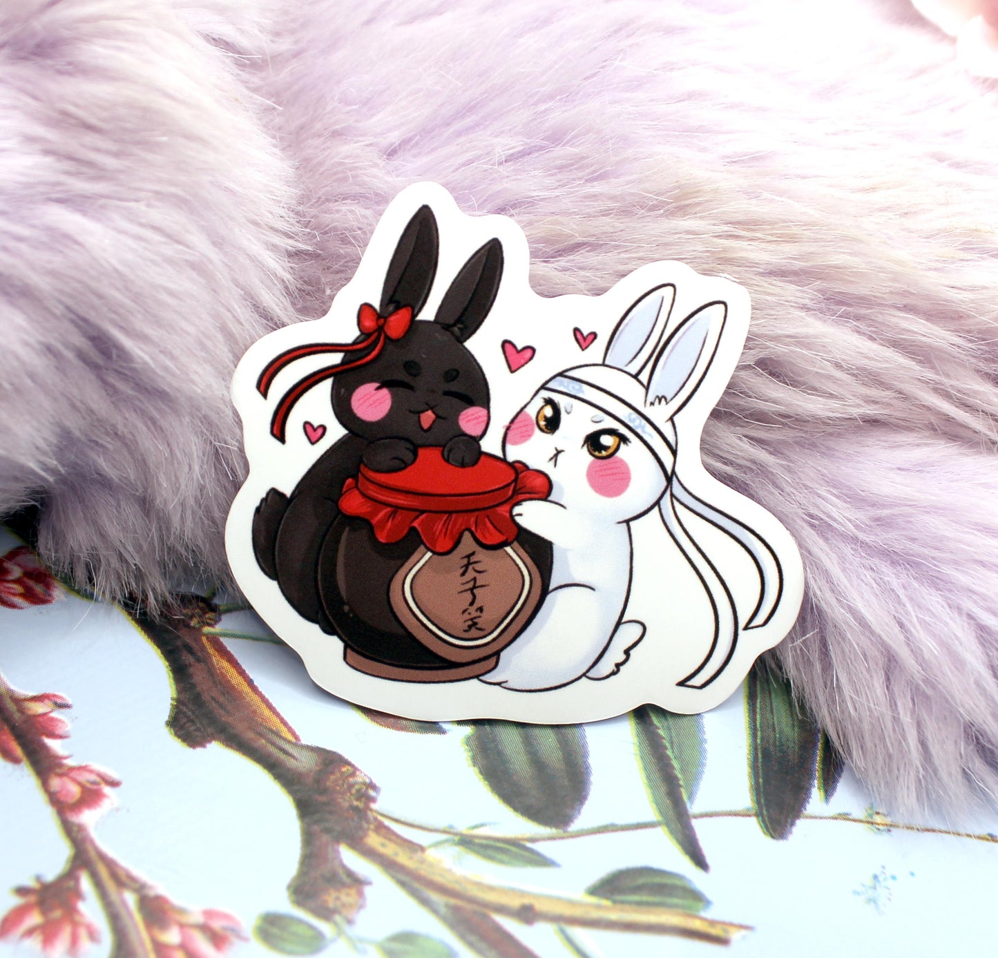 Wangxian Emperor's Smile Bunnies Sticker (70mm)- Mo Dao Zu Shi MXTX The Untamed Danmei Fan Art