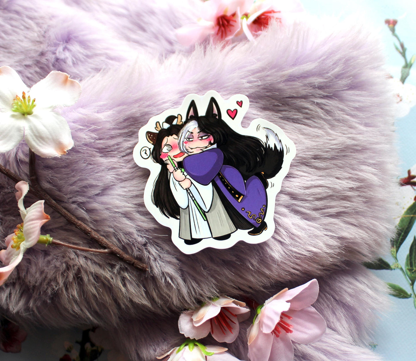 Shen Qiao and Yan Wushi Sticker (70mm)- A Thousand Autumns Meng Xi Shi Danmei Fan Art