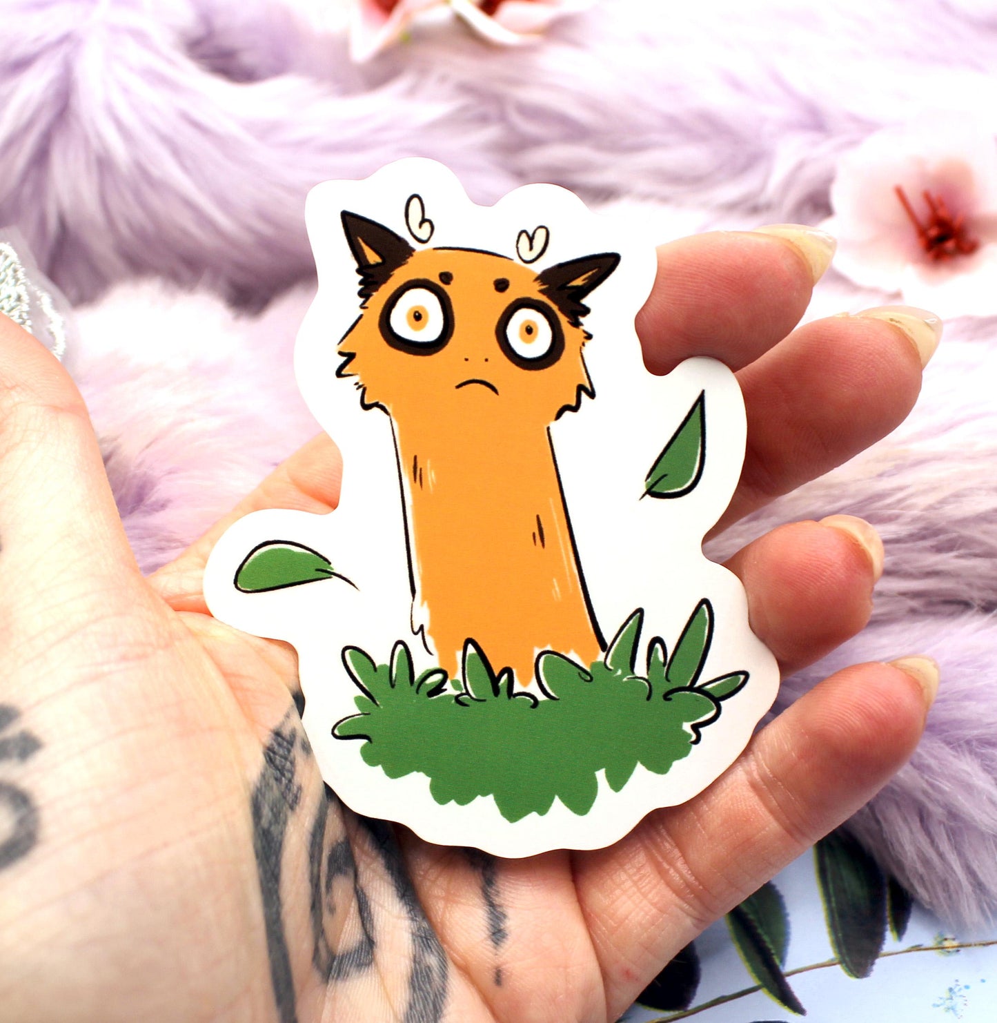 Surprised Dragon in Bush Ettore Dragon Sticker (7cm) - The Nightingale Dragon Series