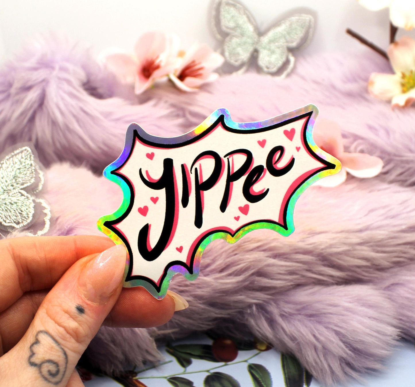 Yippee Holographic Sticker (7cm)