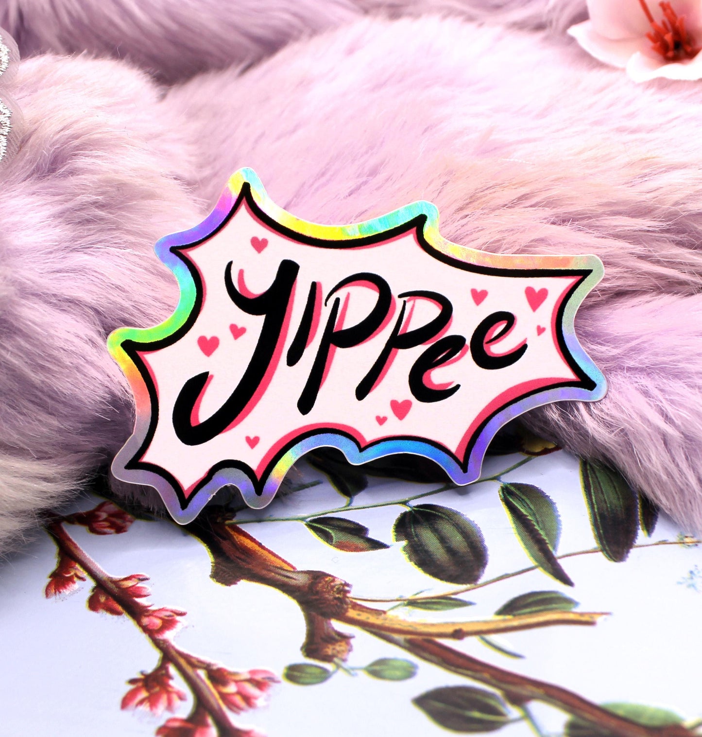 Yippee Holographic Sticker (7cm)