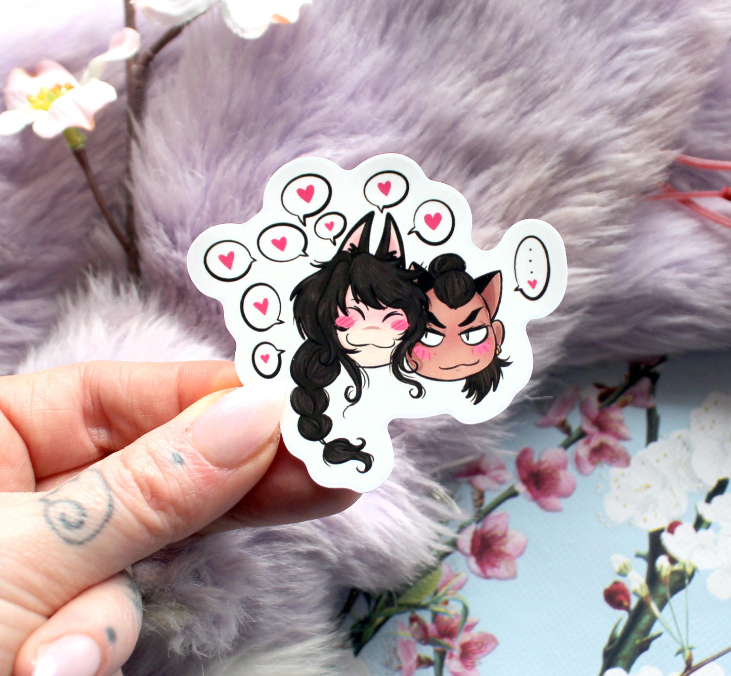 Tozin Chibi Hearts Sticker (7cm) - The Nightingale Dragon Series