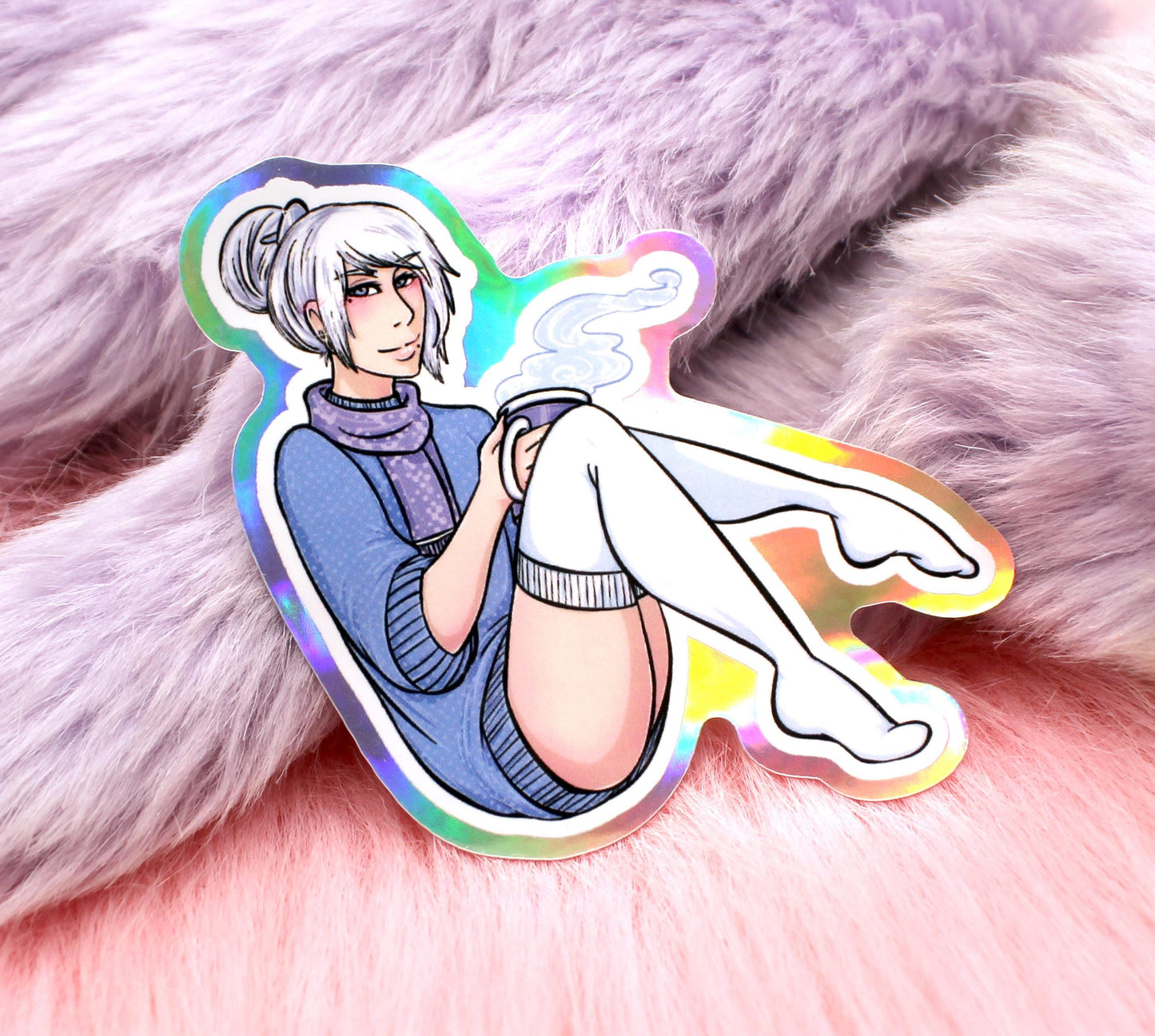 Brayandli Sitting Holographic Sticker (7cm) - The Nightingale Dragon Series