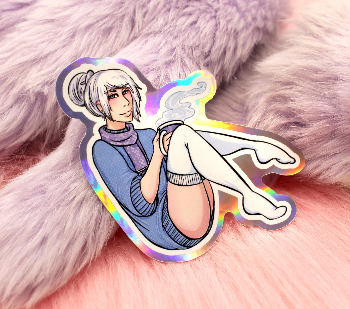 Brayandli Sitting Holographic Sticker (7cm) - The Nightingale Dragon Series