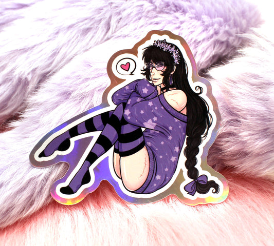 Ginzin Sitting Holographic Sticker (7cm) - The Nightingale Dragon Series