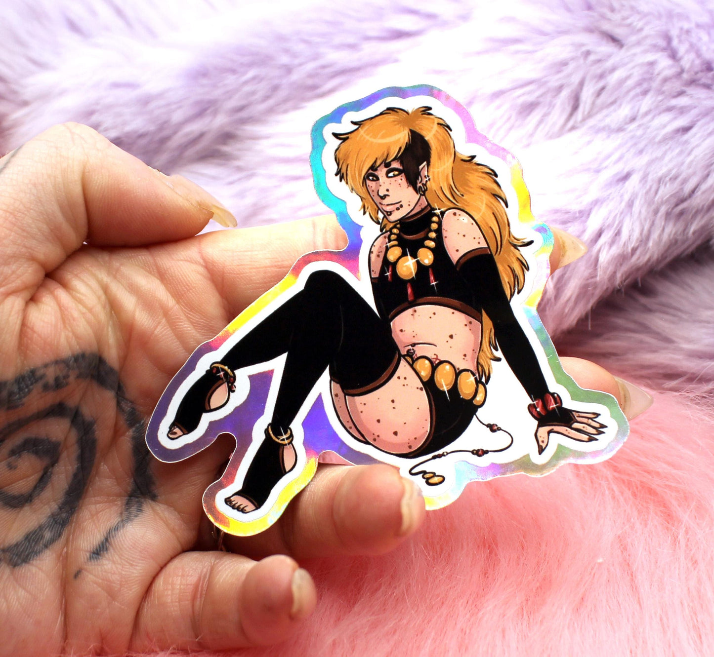 Taowren Sitting Holographic Sticker (7cm) - The Nightingale Dragon Series