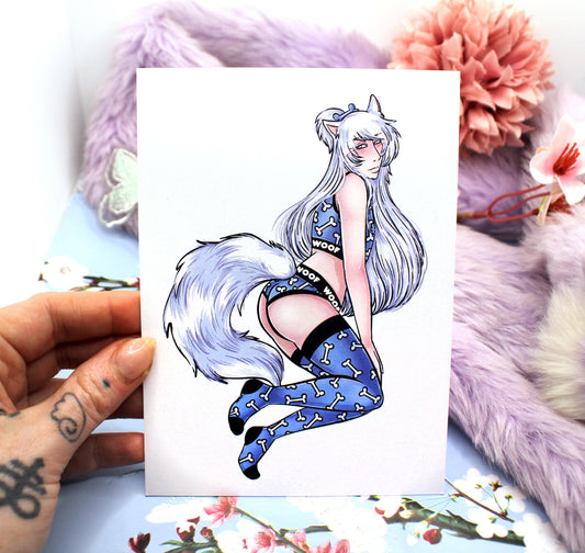 Woof Woof Brayandli Pin Up A6 Print - The Nightingale Dragon Series