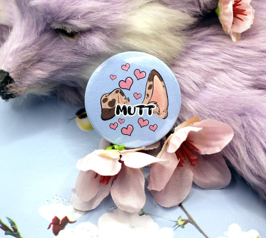 Mutt Blue Cartoon Furry Circular Badge (38mm)
