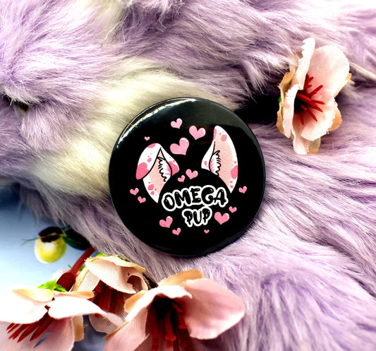 Omega Pup Black Cartoon Furry Circular Badge (38mm)