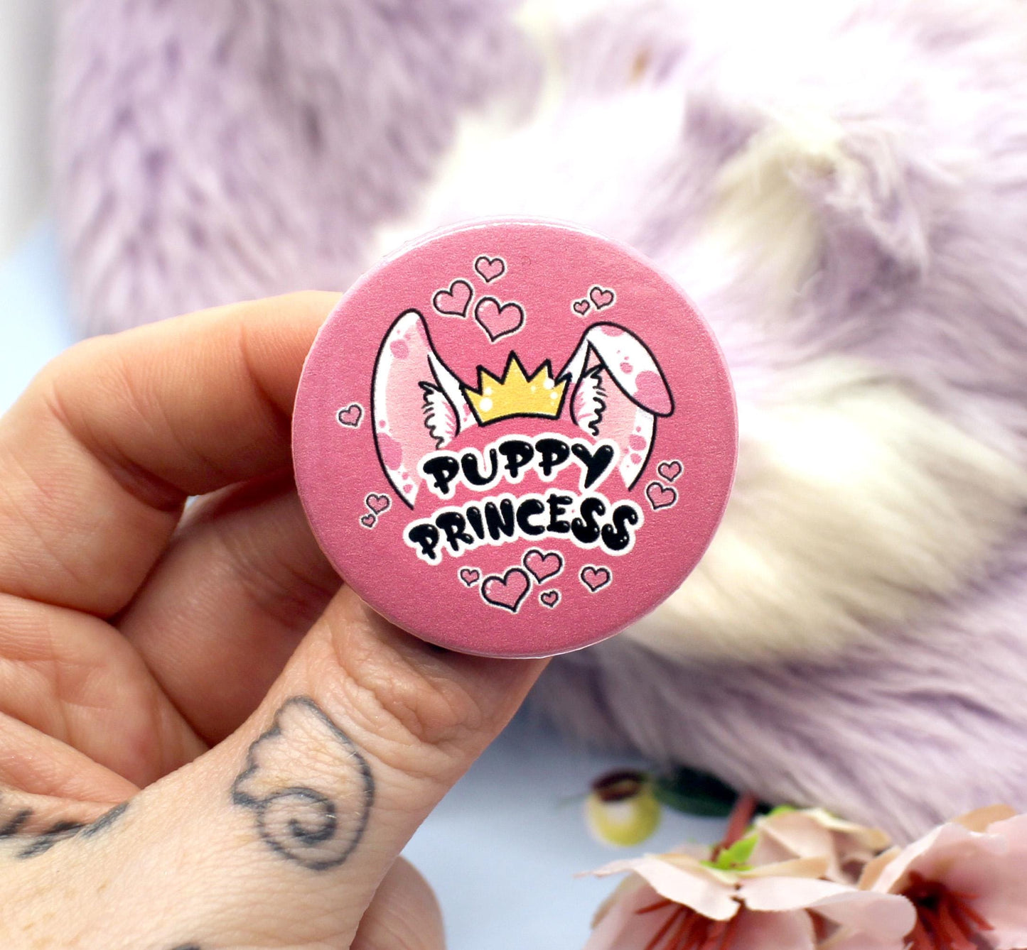 Puppy Princess Pink Dog Furry Circular Badge (38mm)