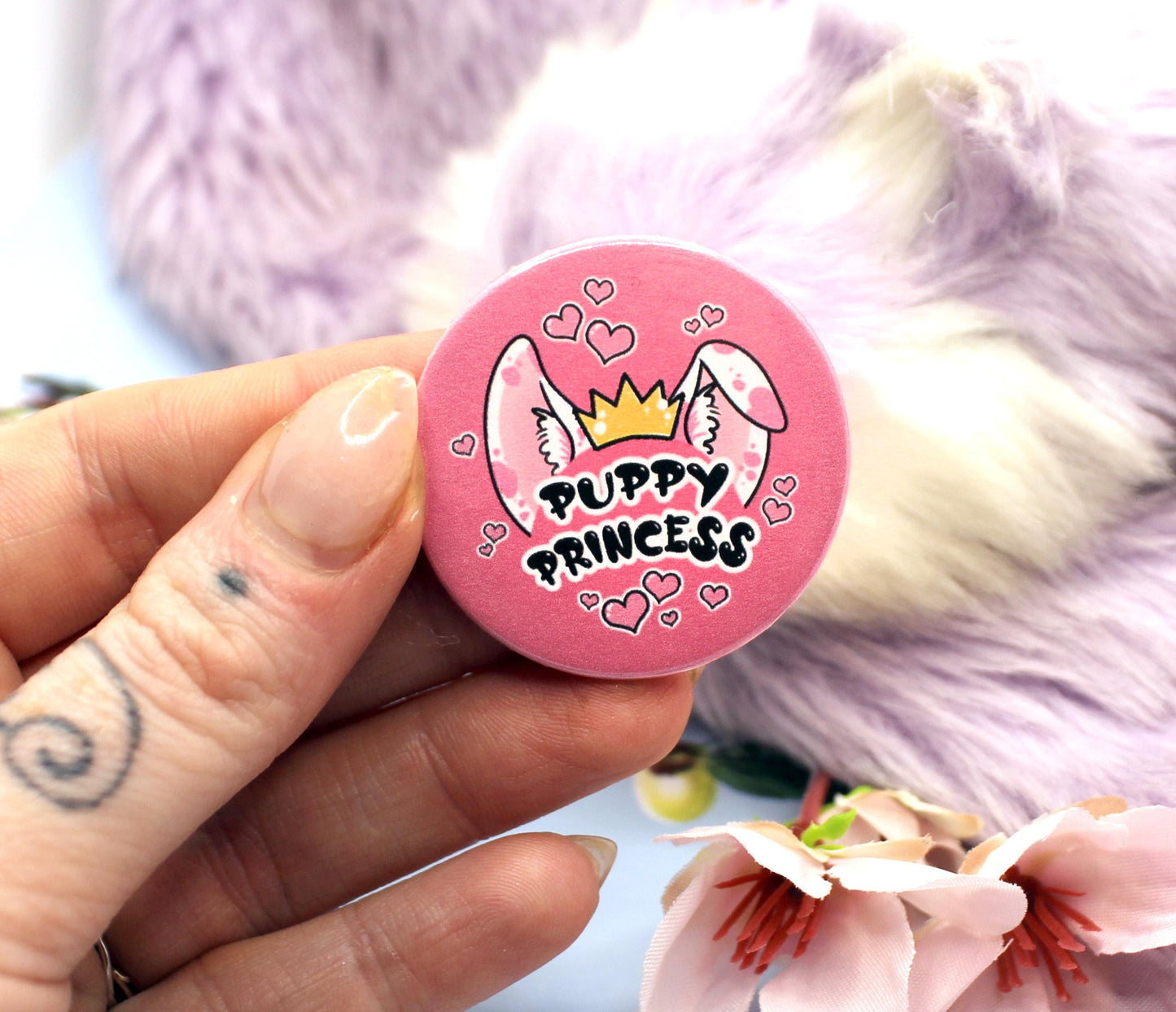 Puppy Princess Pink Dog Furry Circular Badge (38mm)