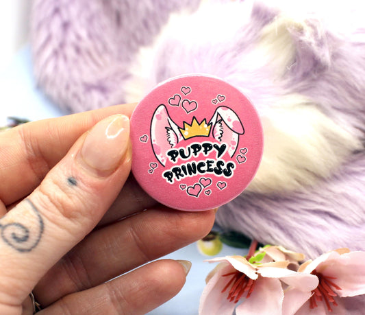 Puppy Princess Pink Dog Furry Circular Badge (38mm)