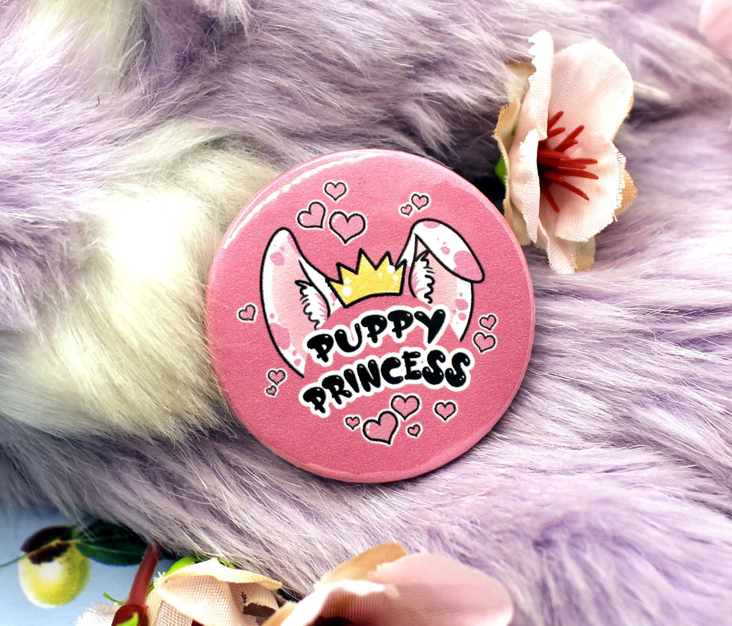 Puppy Princess Pink Dog Furry Circular Badge (38mm)