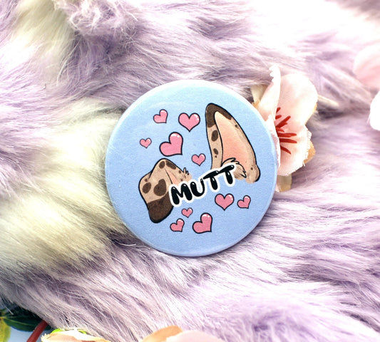 Mutt Blue Cartoon Furry Circular Badge (38mm)