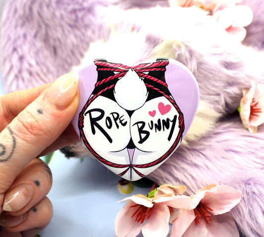 Rope Bunny Rabbit Furry Art Heart Badge (55mm)