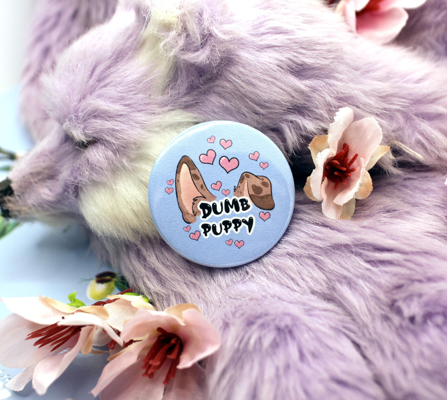 Dumb Puppy Blue Cartoon Furry Circular Badge (38mm)