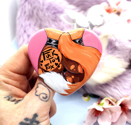 Fucktoy Fox Furry Art Heart Badge (55mm)