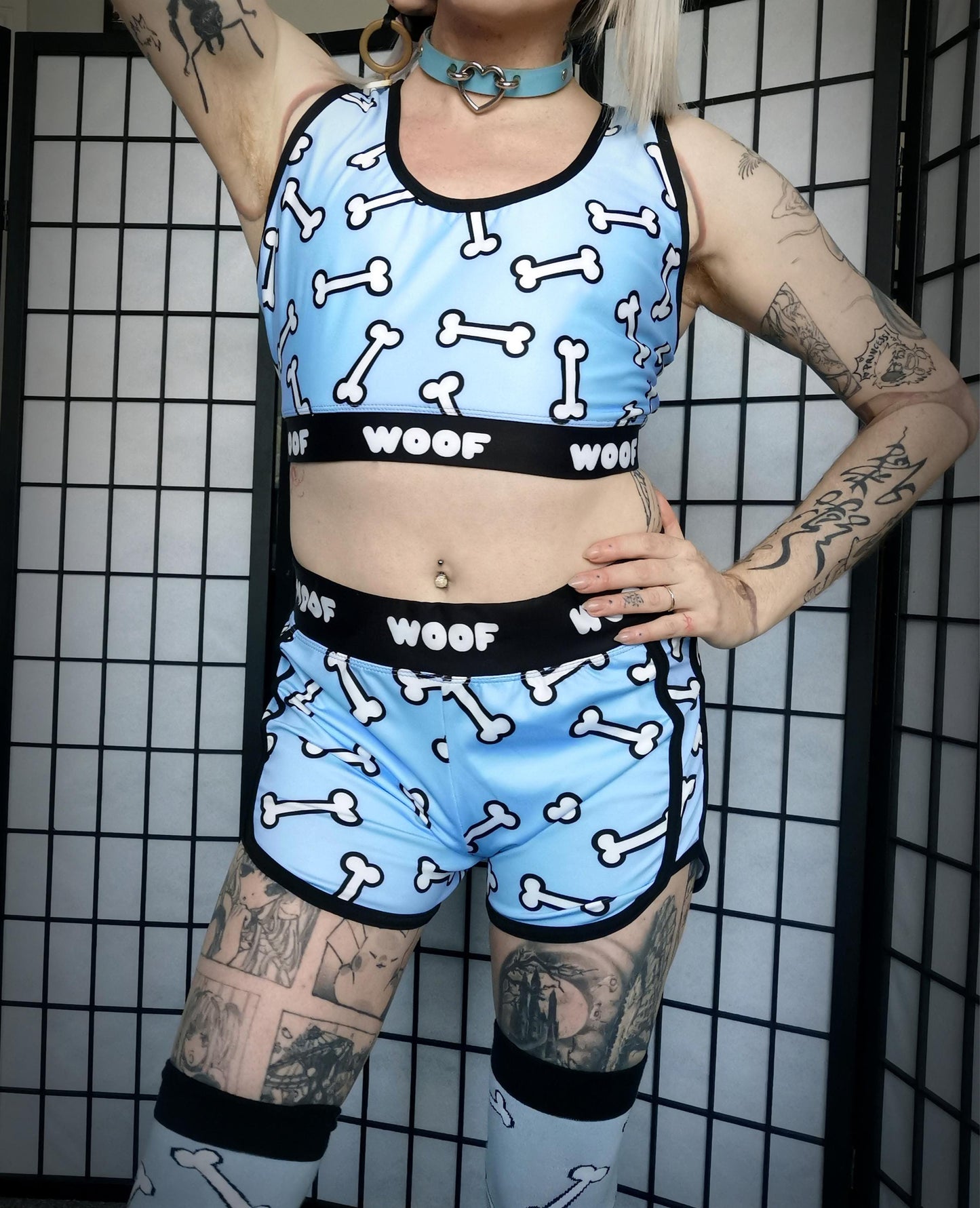 Blue Woof Woof Crop Top (Sizes S-4XL)