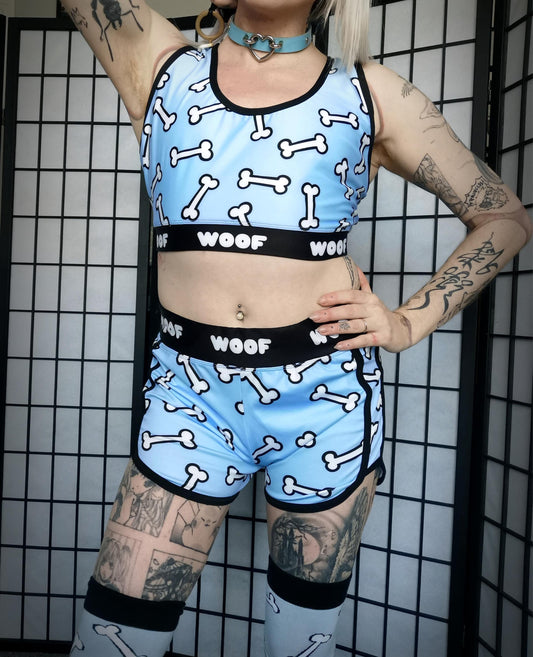 Blue Woof Woof Crop Top (Sizes S-4XL)
