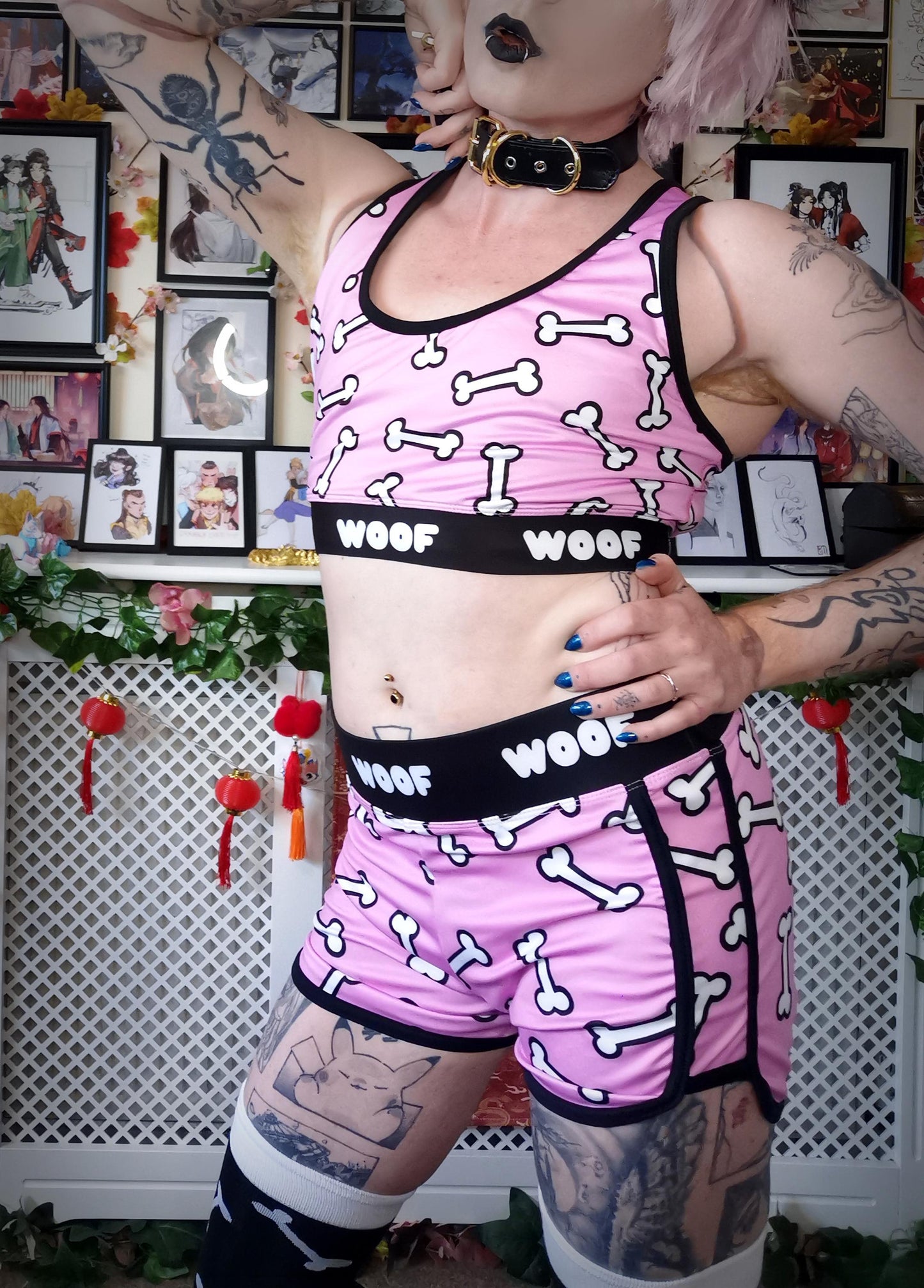 Pink Woof Woof Gym Shorts (Sizes S-4XL)