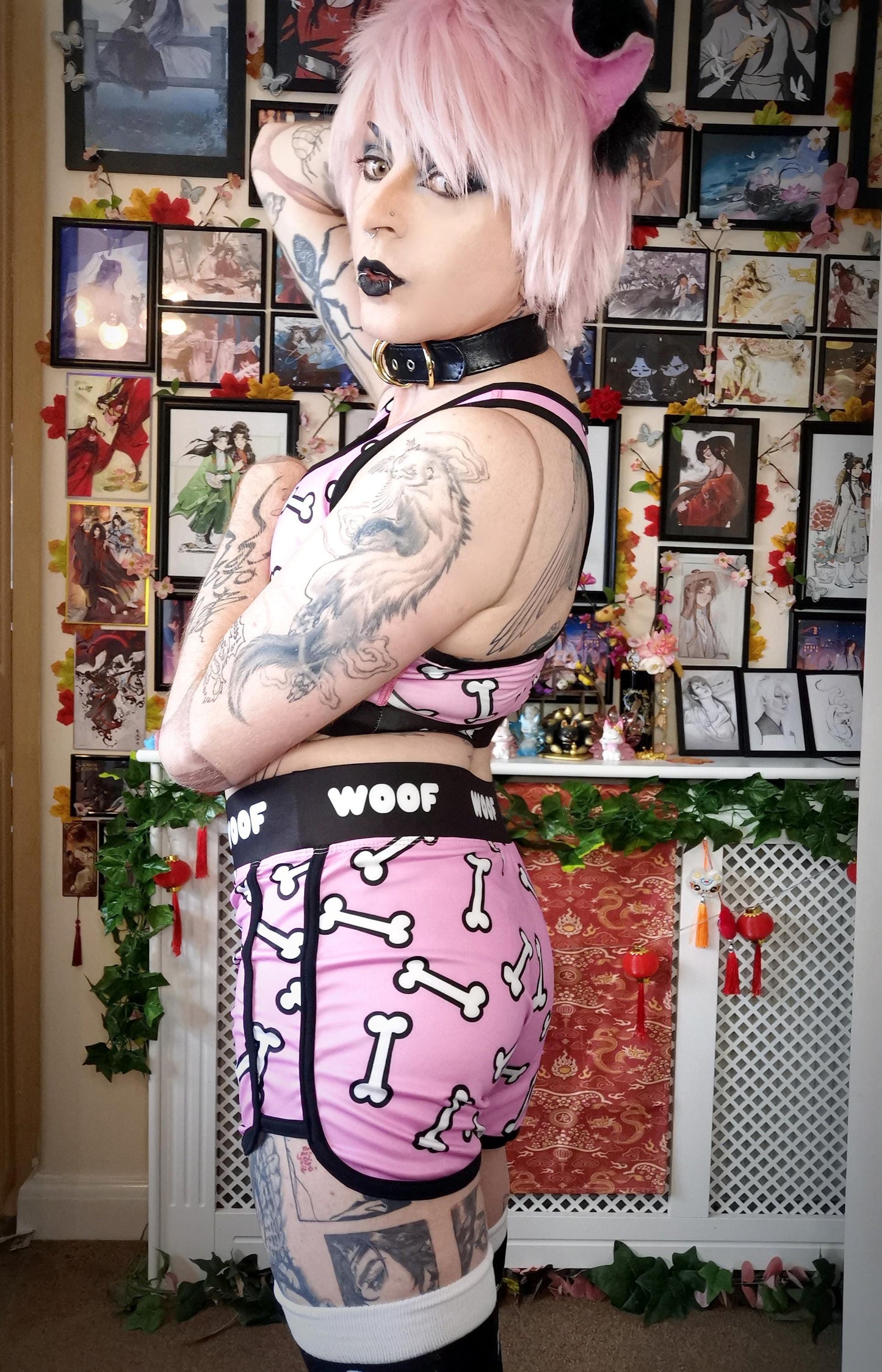 Pink Woof Woof Gym Shorts (Sizes S-4XL)