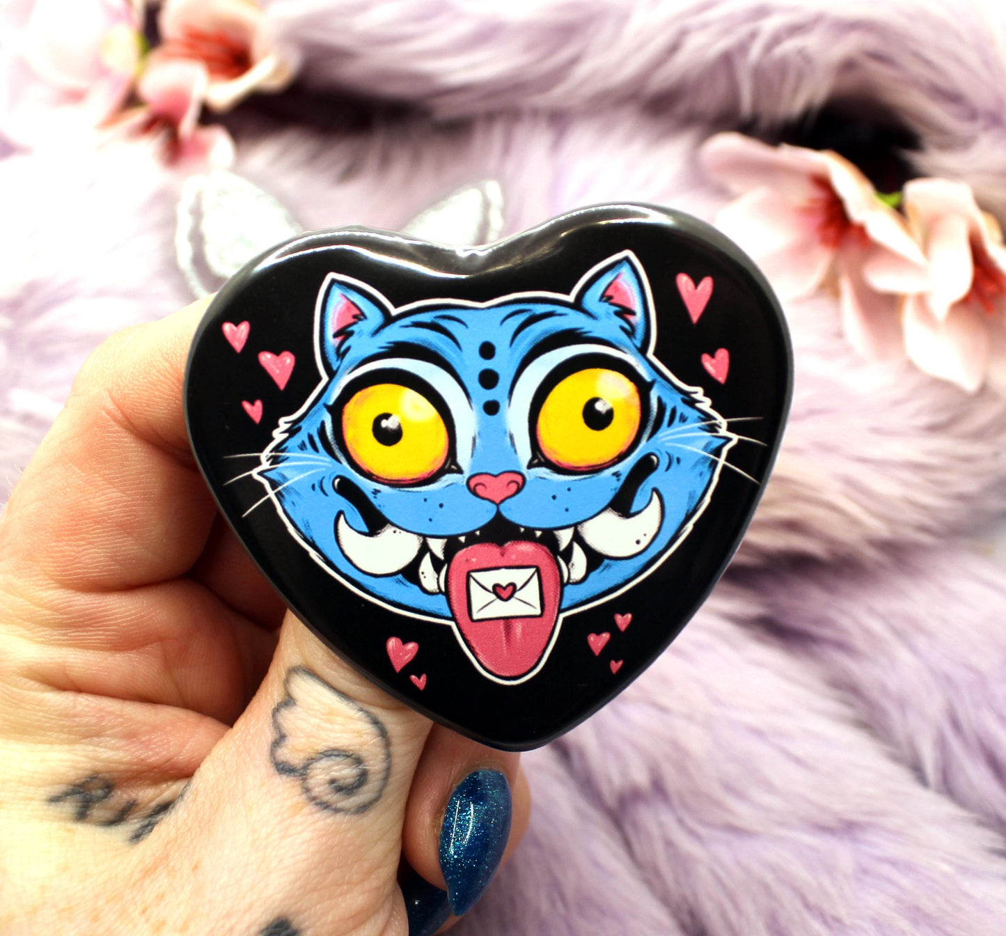 Kpop Demon Hunters Derpy Tiger Heart Badge (55mm)