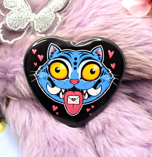 Kpop Demon Hunters Derpy Tiger Heart Badge (55mm)