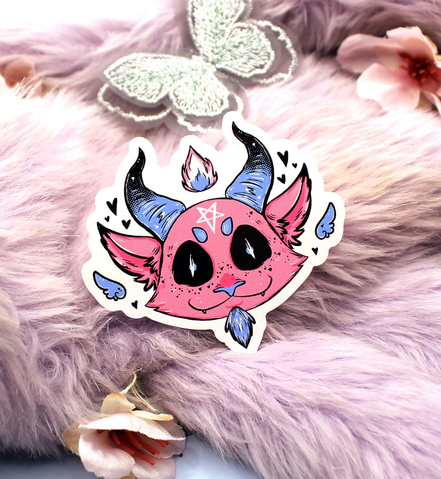 Trans Pride Coloured Baphomet Sticker (6cm)