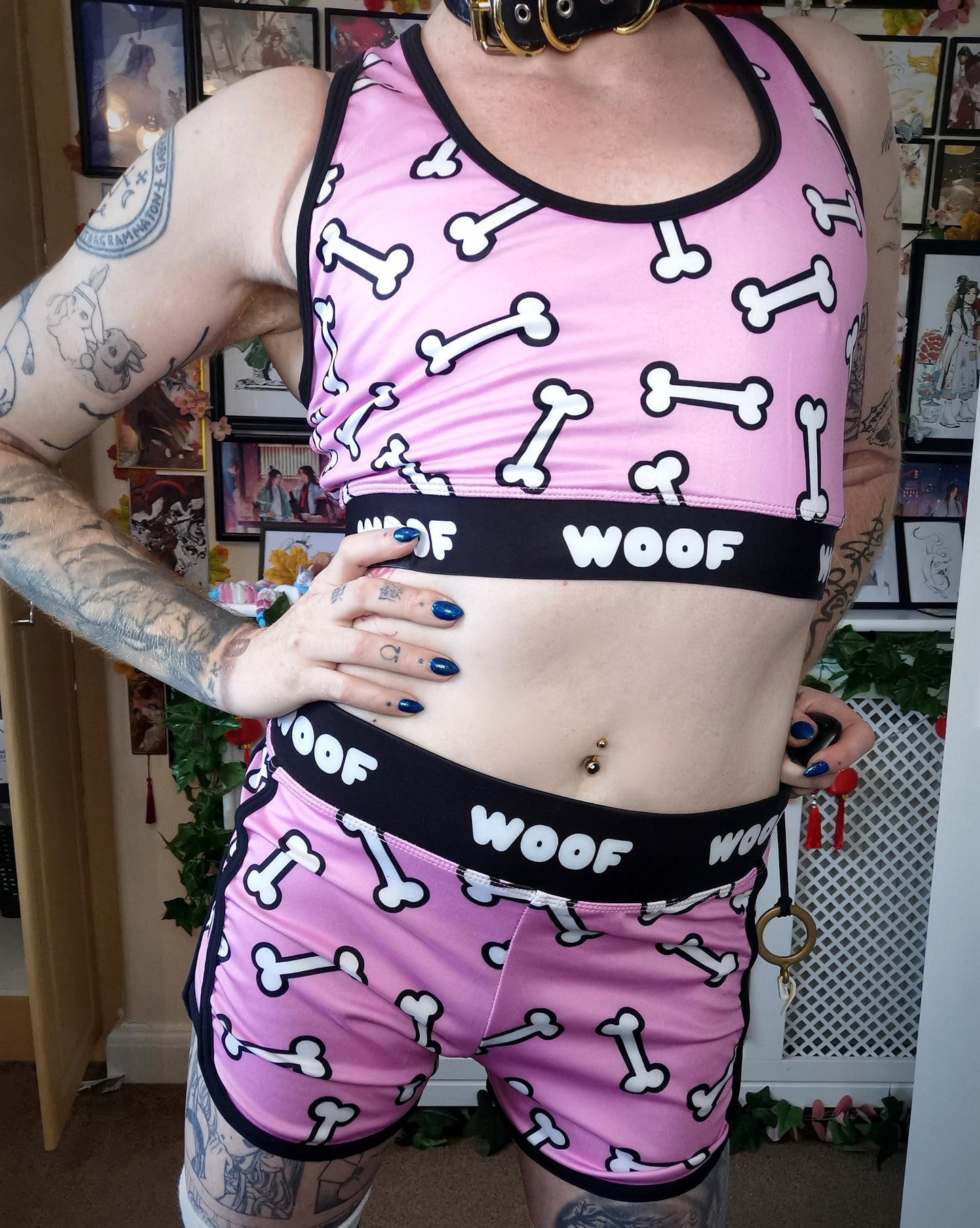 Pink Woof Woof Gym Shorts (Sizes S-4XL)