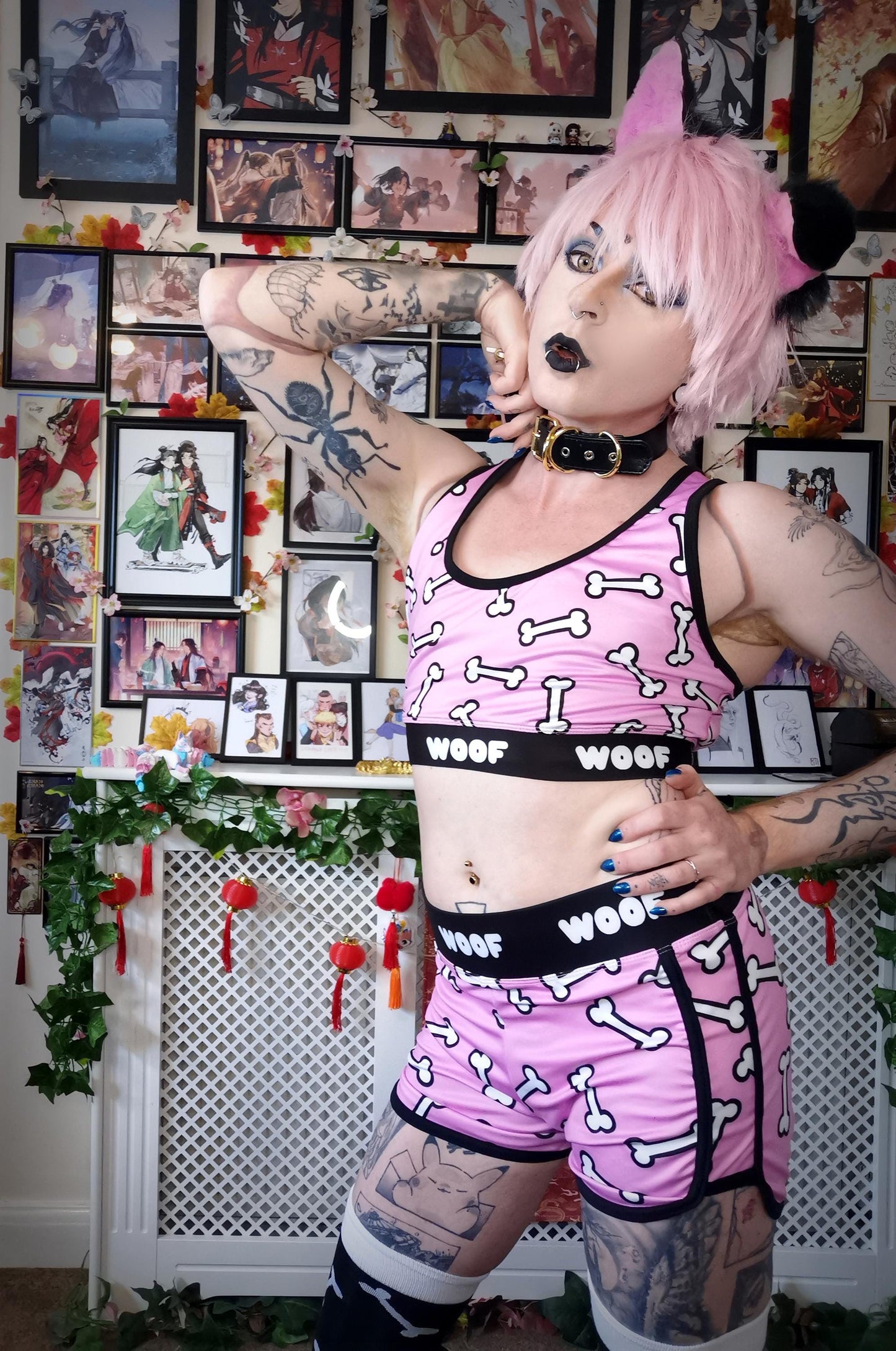 Pink Woof Woof Gym Shorts (Sizes S-4XL)