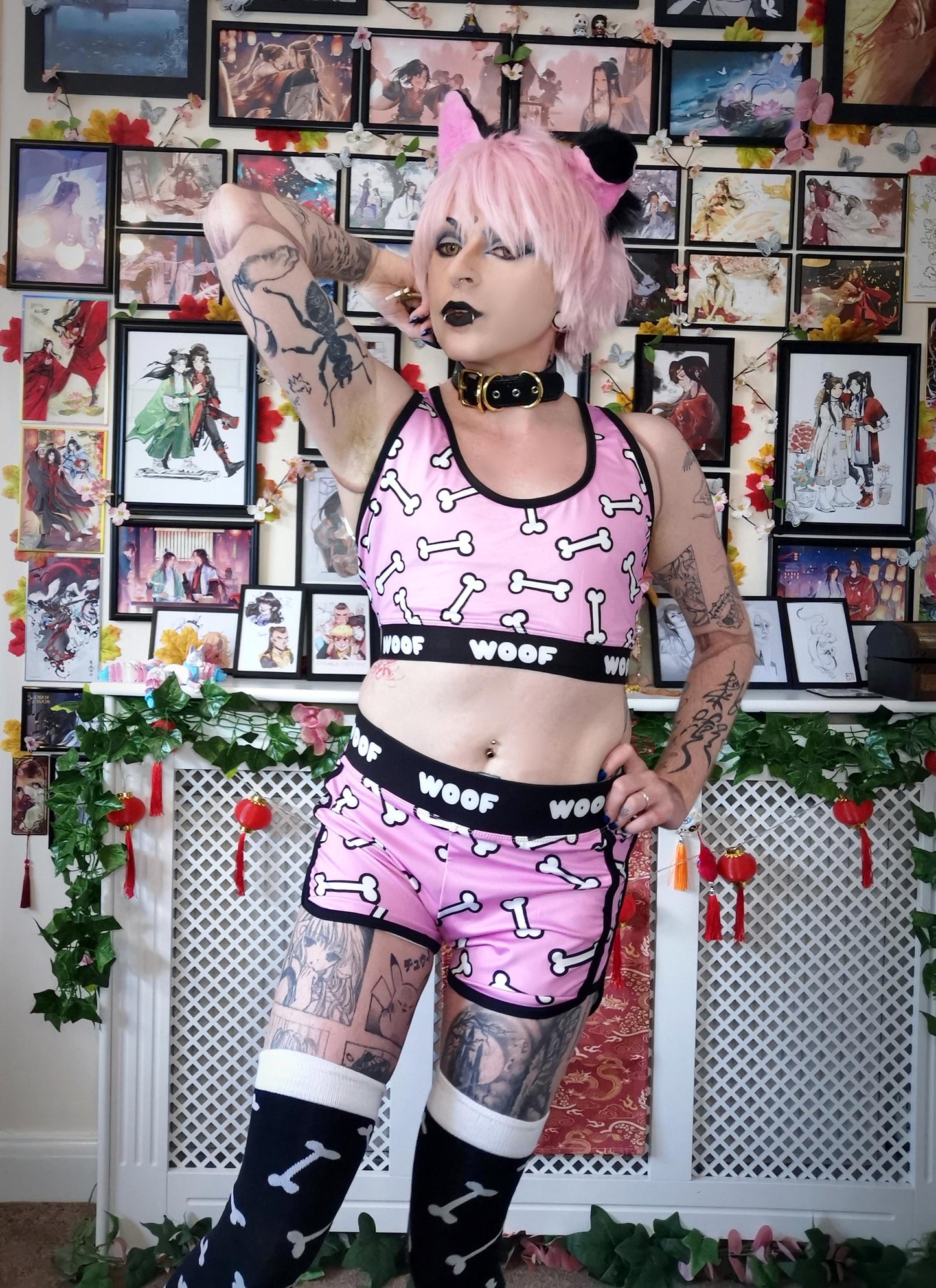 Pink Woof Woof Gym Shorts (Sizes S-4XL)