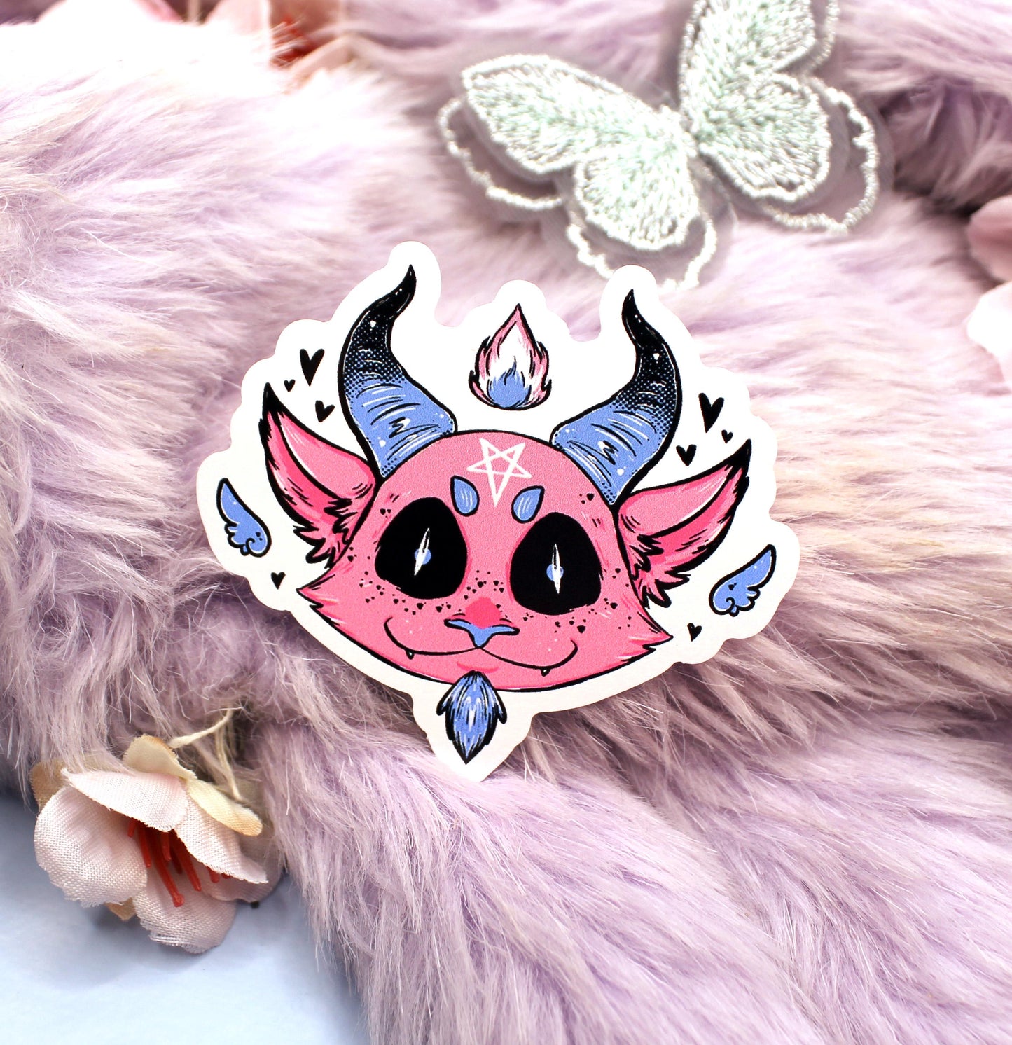 Trans Pride Coloured Baphomet Sticker (6cm)