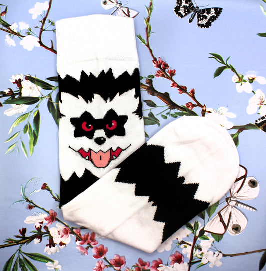 Galarian Zigzagoon Pokemon Crew Socks (Size 3-9 UK)