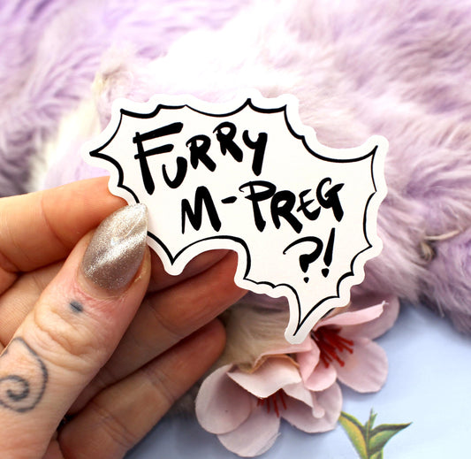 Furry M-Preg?! Speechbubble Sticker (6cm)
