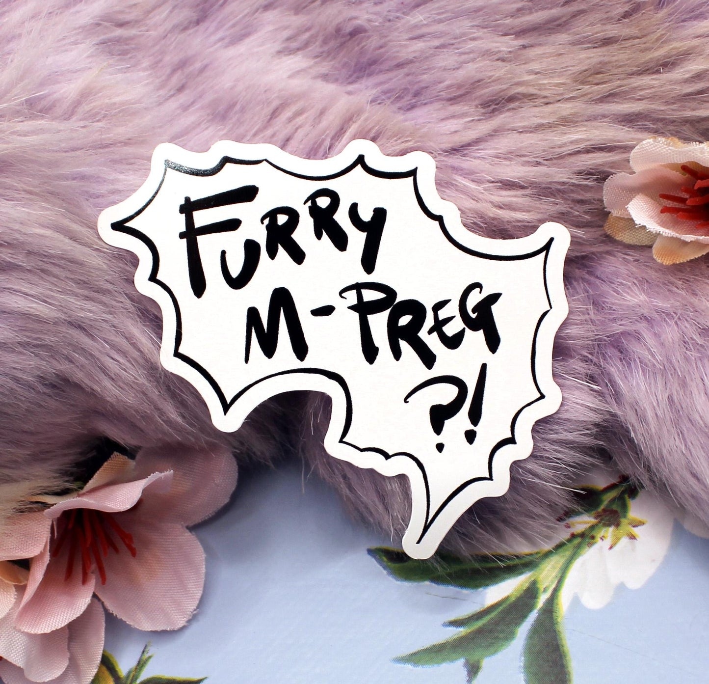 Furry M-Preg?! Speechbubble Sticker (6cm)