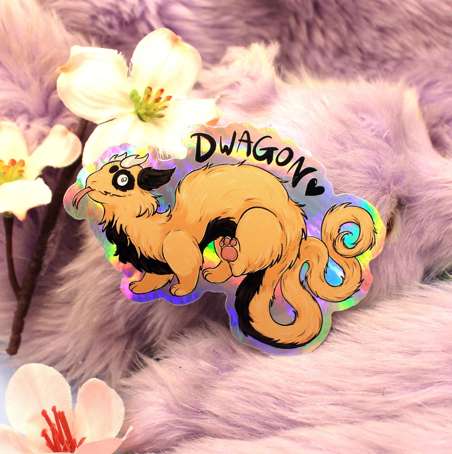 Dwagon Holographic Sticker (6cm) Variant A - The Nightingale Dragon Series