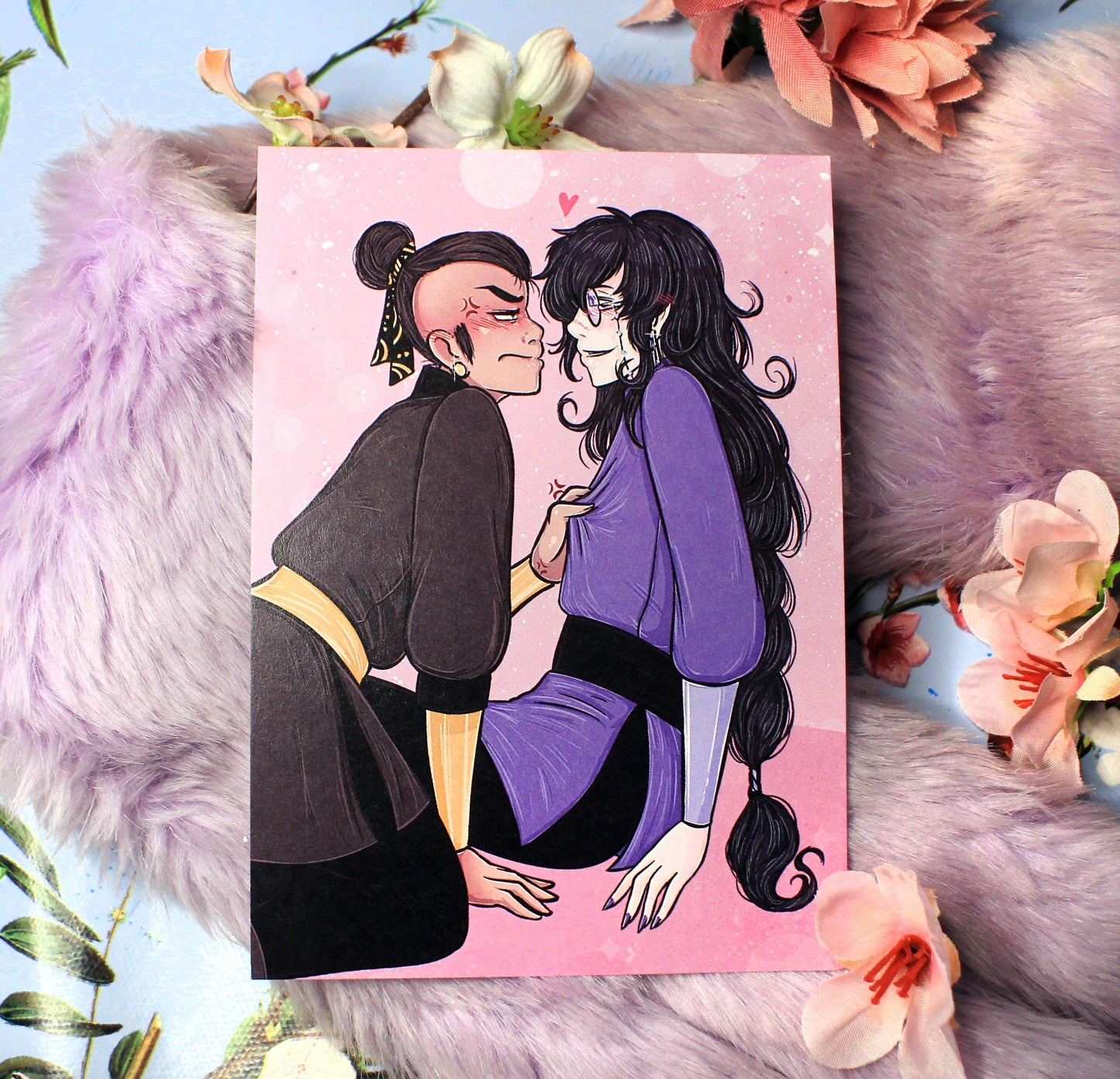 Tomar and Ginzin Flirting Close Up A6 Print - The Nightingale Dragon Series