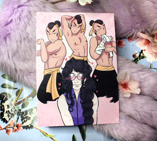 Tomar and Ginzin Sparring Blush A6 Print - The Nightingale Dragon Series