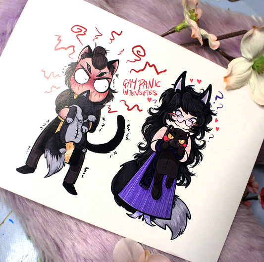 Tomar and Ginzin Gay Panic Intensifies Up A6 Print - The Nightingale Dragon Series