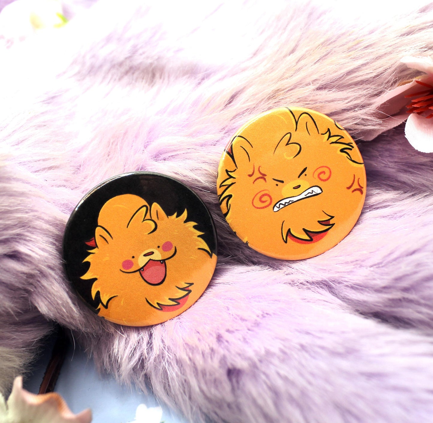 No Thoughts Head Empty Pombon Puppy Pokemon Circular Badge (38mm)