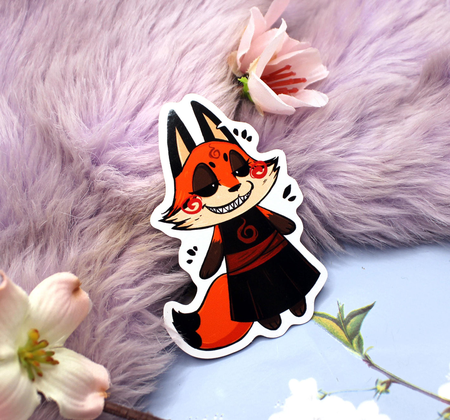 Chibi Red Fox Enohki Vinyl Sticker (7cm)