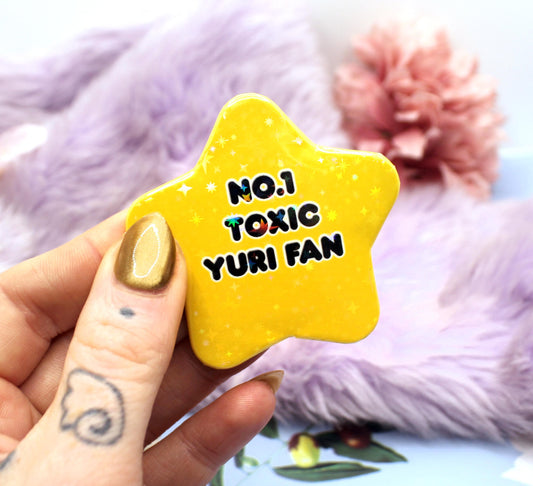 No.1 Toxic Yuri Gold Star Badge (55mm)
