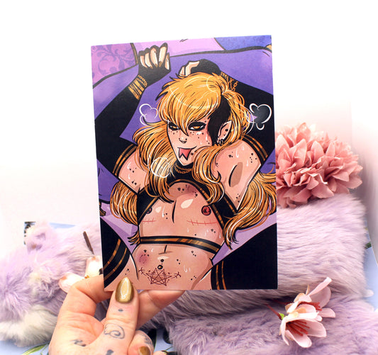 Taowren Pin Up Purple A6 Print - The Nightingale Dragon Series