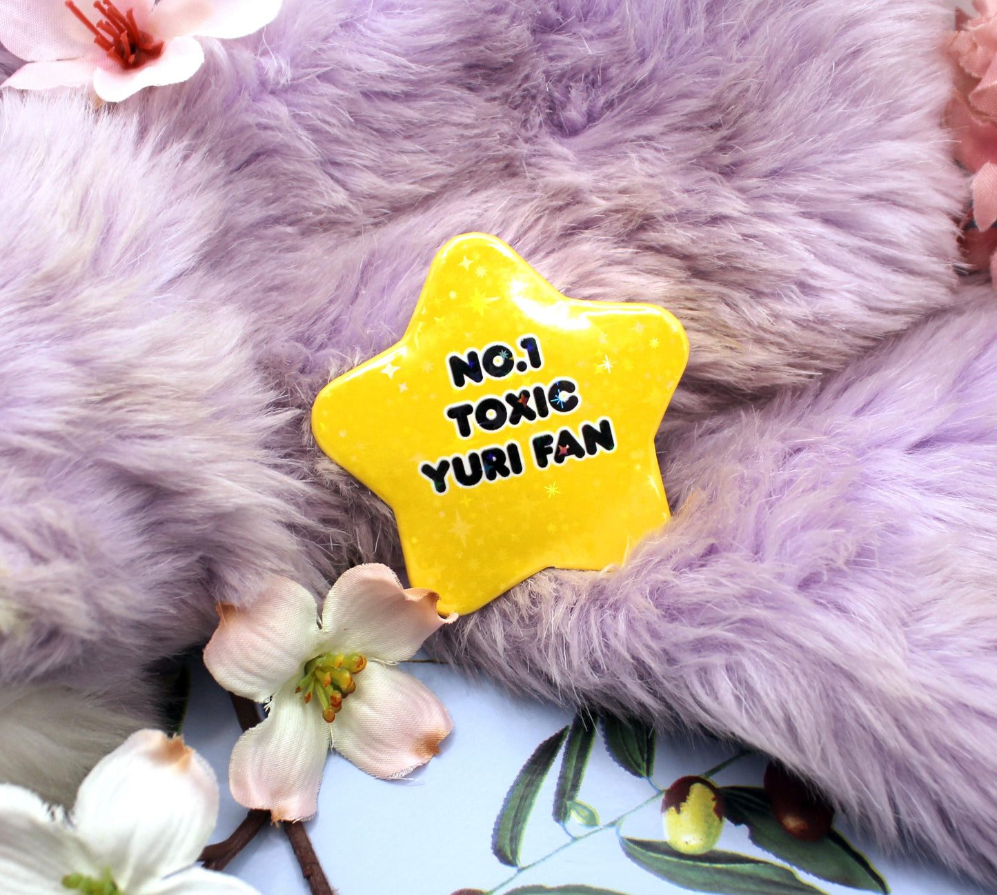 No.1 Toxic Yuri Gold Star Badge (55mm)